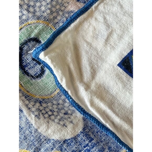 Italian Floral Cotton Tablecloth 58x48 Blue Red White Orange Green Boho Party - Picture 15 of 16